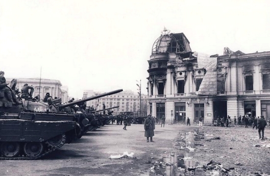 Bucharest Romania Romanian revolution revolutia romana 1989 destroyed palace