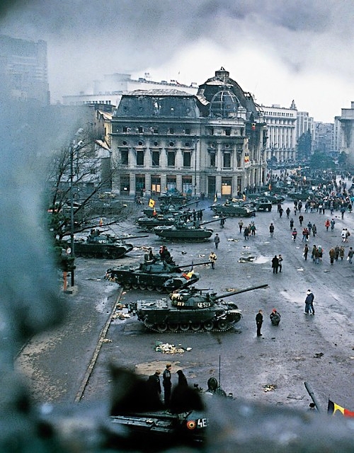 central square devastated Bucharest Romania Romanian revolution revolutia romana 1989