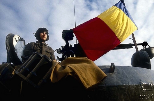 romanian man flag Bucharest Romania Romanian revolution 1989 revolutia romana