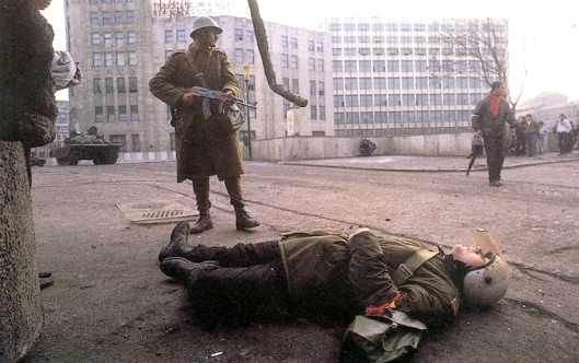 victim near Television building Bucharest Romania Romanian revolution 1989 revolutia romana 5